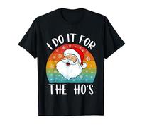 Santa's I Do It For The Ho'S Camiseta Vintage Christmas Santa Camiseta