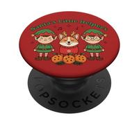 Santa's Little Helpers Christmas Elves Corgi Dog Holiday PopSockets PopGrip Adhesivo