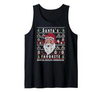 Santas Navidad FEA Navidad Consejero de Salud Mental Camiseta sin Mangas
