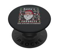 Santas Navidad FEA Navidad Gas-Station-Attendant PopSockets PopGrip Adhesivo