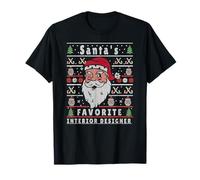 Santas Navidad FEA Navidad Interior-diseñador Camiseta
