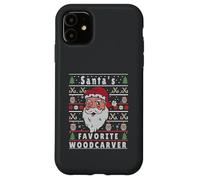 Santas Navidad Feo tallador de Madera Carcasa para iPhone 11