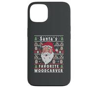 Santas Navidad Feo tallador de Madera Carcasa para iPhone 13