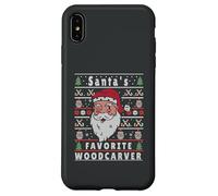 Santas Navidad Feo tallador de Madera Carcasa para iPhone XS MAX
