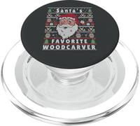 Santas Navidad Feo tallador de Madera PopSockets PopGrip para MagSafe