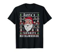 Santas Navidad Feo Trabajador del Metal Camiseta