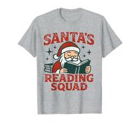 Santa's Reading Squad Festive Book Lover Holiday Hombres Mujeres Camiseta