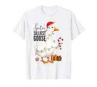 Santa's Silliest Goose Christmas Tree Lights Merry Christmas PJS Camiseta