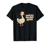 Santa's Silliest Goose Funny Christmas Silly Holiday Retro Camiseta