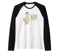 Santa's Silliest Goose Funny Christmas Silly Holiday Retro Camiseta Manga Raglan