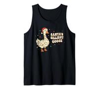 Santa's Silliest Goose Funny Christmas Silly Holiday Retro Camiseta sin Mangas