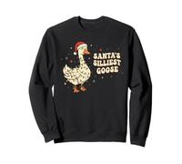 Santa's Silliest Goose Funny Christmas Silly Holiday Retro Sudadera