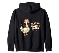 Santa's Silliest Goose Funny Christmas Silly Holiday Retro Sudadera con Capucha