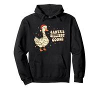 Santa's Silliest Goose Funny Christmas Silly Holiday Retro Sudadera con Capucha