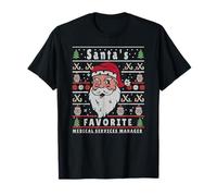 Santas Xmas Ugly Christmas Gerente-Servicios Médicos Camiseta