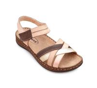 SANTE'- Cura e Confort - SANDALIA MUJER DE PIEL CON SOTTOPIE ANATÓMICO - FLEXIBLE Y MUY CONFORTABLE - ARTESANÍA ITALIANA, Moro, 36 EU
