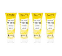 SANTE Gel de Ducha Aromático Energy BIO Pack 4 Unidades - Limón & Naranja Bio - Gel de Baño Vegano Revitalizante - Limpieza Suave e Hidratante - Cosmética Natural Certificada - 4 x 200 ml