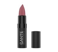 SANTE Naturkosmetik Lápiz labial Ultra Matt 02 Dusty Rose en polvo en color rosa mate para un acabado natural, cuidado de labios con escualano y ácido hialurónico, 4,55 g