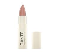 Sante Naturkosmetik Moisture Lipstick 02 Coral Glaze, lápiz labial nutritivo con ácido hialurónico, efecto plump y sepilift, cuidado de labios para labios suaves y brillantes en color rosa coral, 4,5