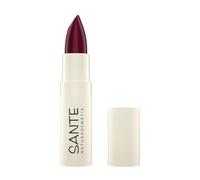 Sante Naturkosmetik Moisture Lipstick 07 Mulberry, lápiz labial nutritivo con ácido hialurónico, efecto plump y sepilift, cuidado de labios para labios suaves en tono rojo oscuro brillante, 4,5 g