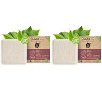 SANTE Naturkosmetik Champú sólido para cabello opaco y normal, fórmula vegana con hoja de abedul orgánico y proteína vegetal, champú de cuidado de brillo sólido, 1 x 60 g (Paquete de 2)