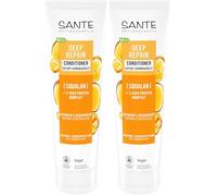 SANTE Naturkosmetik Deep Repair Acondicionador Squalan + 3 capas de proteínas, acondicionador vegano e hidratante para cabello suave, cuidado para cabello seco y dañado, 150 ml (Paquete de 2)