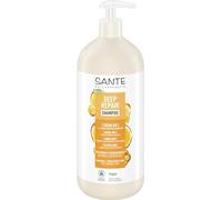 SANTE Naturkosmetik Deep Repair - Champú escualano + complejo de proteínas de 3 capas, champú vegano para el cuidado del cabello suave y brillante, repara el cabello seco y dañado, 950 ml