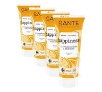 SANTE Naturkosmetik Happiness Aroma Gel de Ducha Naranja - 200 ml - Gel de ducha afrutado fresco con aromas naturales - Vegano & Dermatológicamente probado - Ducha nutritiva (Paquete de 4)