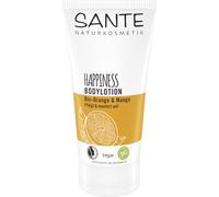 SANTE Naturkosmetik Happiness Loción corporal orgánica naranja y mango - 150 ml - Loción corporal hidratante y nutritiva - Vegana y dermatológicamente probada
