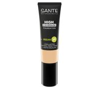 SANTE Naturkosmetik High Coverage Natural Foundation 01 Cool Ivory - Imprimación vegana con péptidos orgánicos de alta cobertura y acabado natural, fórmula nutritiva y sostenible, 25 ml