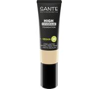SANTE Naturkosmetik High Coverage Natural Foundation 01 Cool Ivory - Imprimación vegana con péptidos orgánicos de alta cobertura y acabado natural, fórmula nutritiva y sostenible, 25 ml