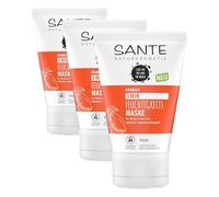 SANTE Naturkosmetik Mascarilla hidratante de 3 minutos de mango y aloe vera, tratamiento intensivo para el cabello dañado, repara y nutre el cabello dañado, hidrata mejor peinado, vegano, 100 ml