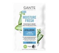 SANTE Naturkosmetik Mascarilla hidratante Moisture Fresh con hialurón, escualano y aloe vera orgánico, mascarilla nutritiva, mascarilla nutritiva para una hidratación intensa y piel suave, 2 x 4 ml