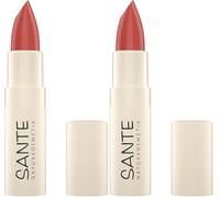 Sante Naturkosmetik Moisture Lipstick 03 Rose Nude, lápiz labial nutritivo con ácido hialurónico, efecto plump y sepilift, cuidado de labios para labios suaves en color rojo tierno fresco, 4,5 g