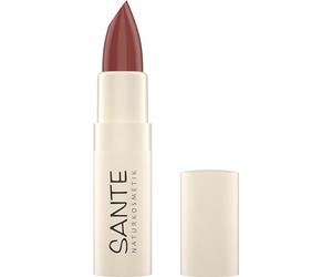 Sante Naturkosmetik Moisture Lipstick 04 Hazel Nude, lápiz labial nutritivo con ácido hialurónico, efecto plump y sepilift, cuidado de labios para labios suaves en tono rojo fresco, 4,5 g