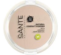 Sante Naturkosmetik Natural Compact Powder 01 Cool Ivory, tono de piel clara, acabado perfecto gracias a pigmentos minerales, tez mate suave, vegano, 9 g