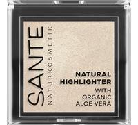 SANTE Naturkosmetik Natural Highlighter 01 Champagne, polvo suave y sedoso, iluminador con aloe vera orgánico para acentos radiantes y brillo natural, certificado NaTrue, 7 g