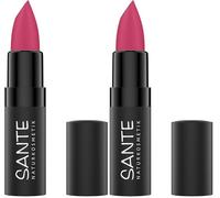 SANTE Naturkosmetik Pintalabios Ultra Matt 07 Wild Fuchsia, en polvo mate, color fucsia para un acabado natural, cuidado de labios con escualano y hialurón, 4,55 g (Paquete de 2)