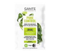 SANTE Naturkosmetik Pore Control BHA Micro Peeling Mask, con té verde orgánico mate, complejo BHA y niacinamida, mascarilla vegana para pieles mixtas, limpieza facial refinadora de poros, 8 ml