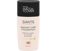SANTE Naturkosmetik Radiant Care Foundation 06 - Base vegana con péptidos orgánicos y aceites de alta calidad, para una piel radiante, fórmula nutritiva y duradera, 30 ml