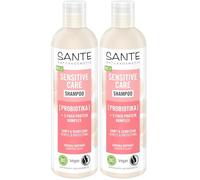 SANTE Naturkosmetik Sensitive Care Champú Probióticos + Complejo de Proteínas 3 Capas, Champú Vegano para Cabello Fortalecido e Hidratado, Adecuado para un Cuero Cabelludo Sensible, 250 ml