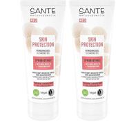 SANTE Naturkosmetik Skin Protection Gel limpiador con probióticos, aceite orgánico Inca Inchi y aceite de semilla de uva, limpieza clarificante, cuidado facial vegano para poros refinados y una piel