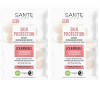 SANTE Naturkosmetik Skin Protection Máscara calmante instantánea con ceramidas, aceite de semilla de uva y manteca de karité orgánica, mascarilla hidratante facial, mascarilla vegana nutritiva para