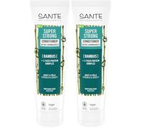 SANTE Naturkosmetik Super Strong Acondicionador orgánico de bambú + complejo de proteínas 3 capas, acondicionador vegano sin siliconas, nutre y fortalece el cabello sin fuerza, para una sensación más