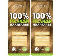 SANTE Naturkosmetik Tinte para el cabello 100% vegetal en polvo 01 rubio vainilla, coloración vegana con henna y casia, rubio de larga duración, cobertura natural de canas y brillo, con complejo de