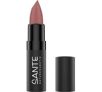 SANTE Naturkosmetik Ultra Matt Lipstick 03 Sunset Rose - Pintalabios mate en polvo para un acabado natural, cuidado de labios con escualano y ácido hialurónico, 4,55 g