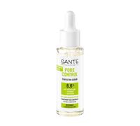 SANTE Naturkosmetik Sérum facial con efecto de niacinamida orgánica y flor de ganso orgánico, serum facial para una tez uniforme y poros refinados, suero Pore Control Perfector 30 ml