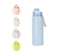 SANTECO Botella de agua aislada de 710 ml, botella de acero inoxidable con correa de transporte y cierre de boca ancha, a prueba de fugas, botella de vacío de doble pared que mantiene las bebidas