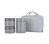 SANTECO Juego de almuerzo para sopa aislado al vacío, 1050 ml, fiambrera aislada con cuchara y bolsa de transporte, elegante para hombres y mujeres, perfecto para picnics, oficina y escuela (antracita