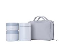 SANTECO Juego de almuerzo para sopa aislado al vacío, 1050 ml, fiambrera aislada con cuchara y bolsa de transporte, elegante para hombres y mujeres, perfecto para picnics, oficina y escuela (azul)